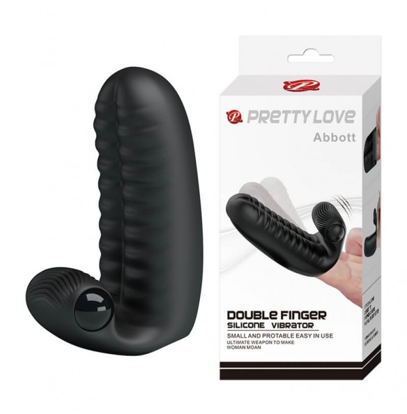 PRETTY LOVE - Abbott Double Finger Vibrator (Black) PRETTY LOVE - Abbott Double Finger Vibrator (Black)